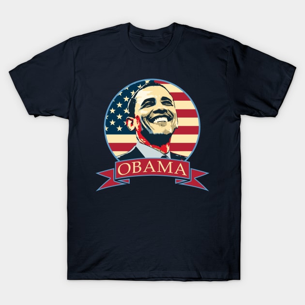 Barack Obama American Banner T-Shirt by Nerd_art